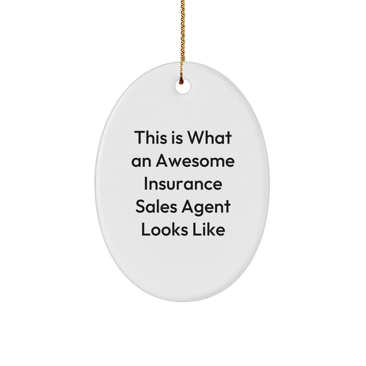 Funny Insurance Sales Agent Oval Ornament Gifts from Friends for Men, Women, Family and Coworkers - Image 1