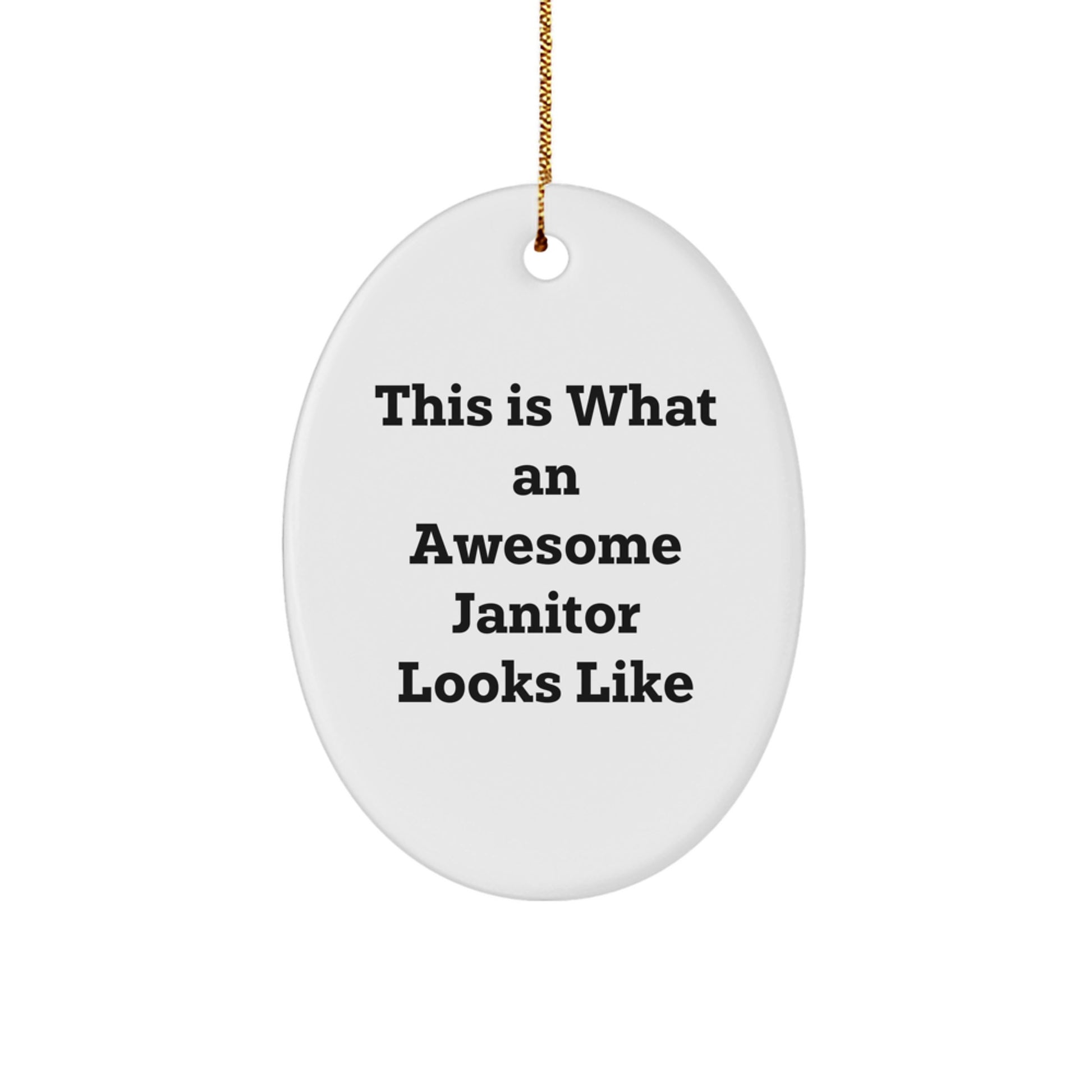 Funny Janitor Gifts from Men to Janitor Friends - Oval Ornament This Is What An Awesome Janitor Looks Like - Image 1