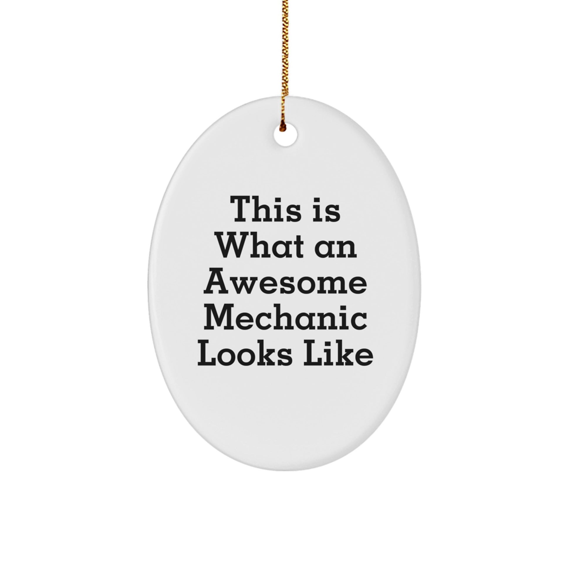 Funny Mechanic Gifts from Men to Mechanic Friends - This Is What An Awesome Mechanic Looks Like Oval Ornament for Christmas - Image 1