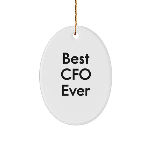 A Fun 'Best CFO Ever' Oval Ornament for Christmas Unique Gifts from Family to CFO, a Perfect Unique Gift for CFO Men or Women Friends Coworkers - Image 1