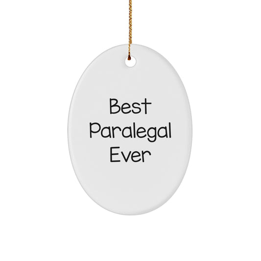 Funny Paralegal Gifts for Women, Oval Ornament Best Paralegal Ever Christmas Unique - Image 1