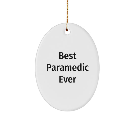 Funny Rescue Worker Christmas Unique Gifts from Friends and Family - Best Rescue Worker Ever Oval Ornament - Image 1