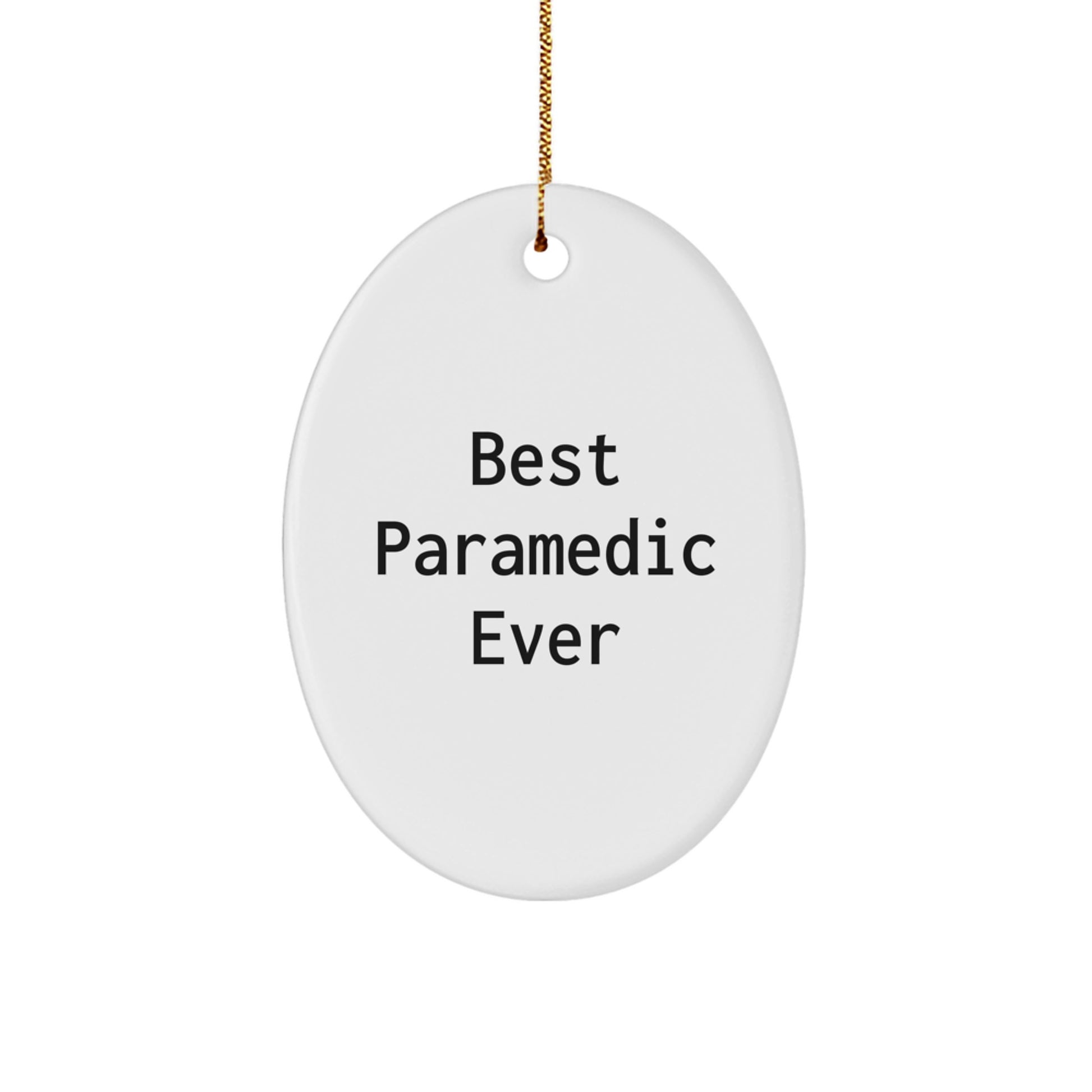 Funny Rescue Worker Gifts for Men, Best Rescue Worker Ever Oval Ornament, Christmas Unique Decorations from Friends - Image 1