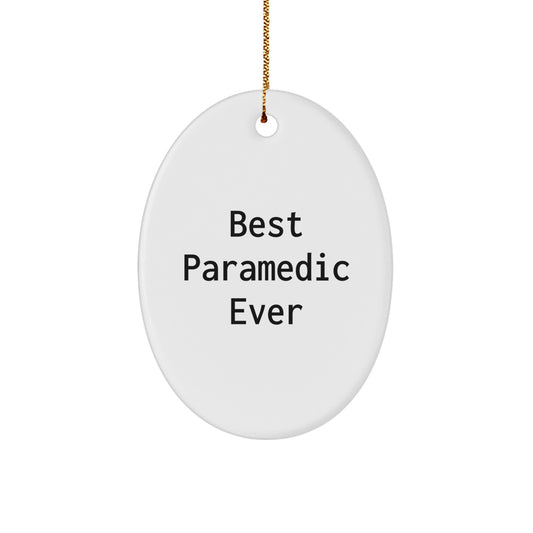 Funny Rescue Worker Gifts for Men, Best Rescue Worker Ever Oval Ornament, Christmas Unique Decorations from Friends - Image 1