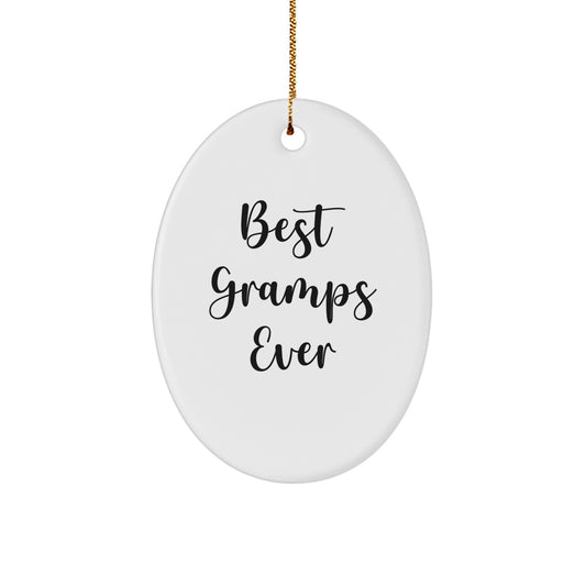 Funny Gramps Gifts, Oval Ornament, 'Best Gramps Ever' Quote, Perfect for Men, Family, and Friends on Christmas Unique Gifts from Gifts for Gramps - Image 1