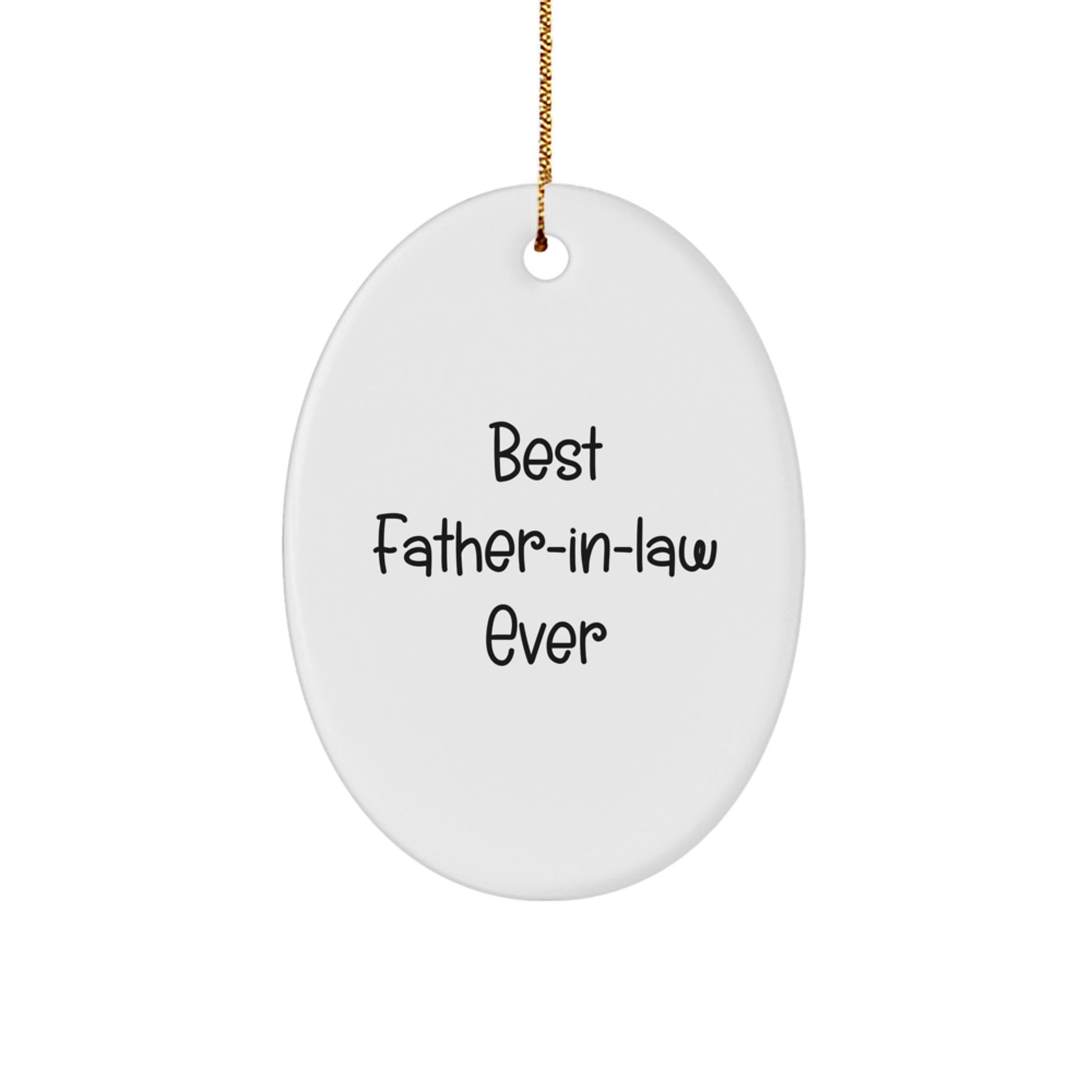 Funny Father-in-law Gifts for Men, Oval Ornament 'Best Father-in-law Ever', Christmas Unique Gifts from Family - Image 1