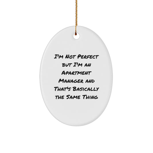 Apartment Manager Gifts for Office Decor Funny Oval Ornament from Friends, Office Apartment Manager Christmas Unique Gifts - Image 1