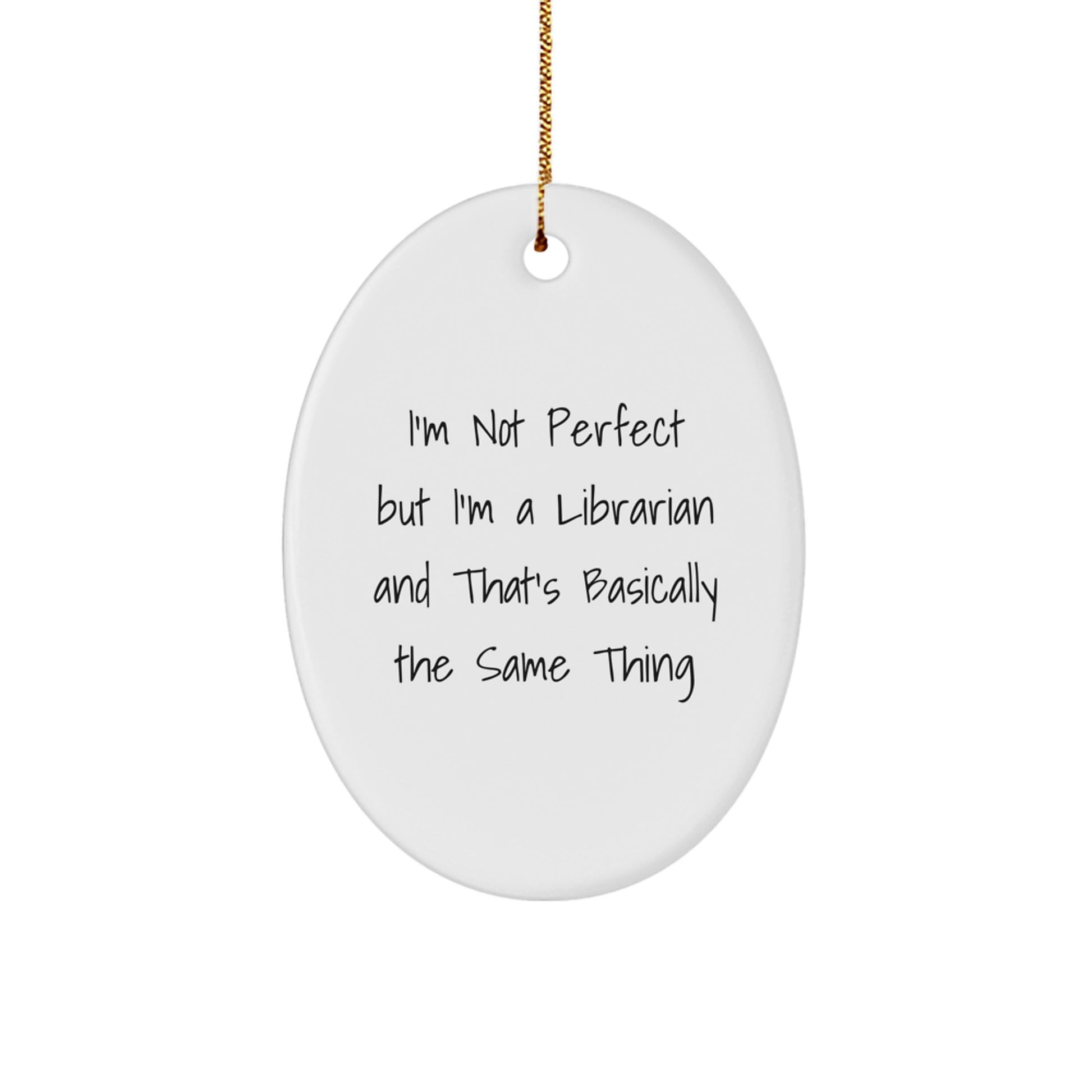 Funny Librarian Oval Ornament Gifts for Librarian Friends Family Unique Christmas Memorable Presents from Men Women Coworkers - Image 1