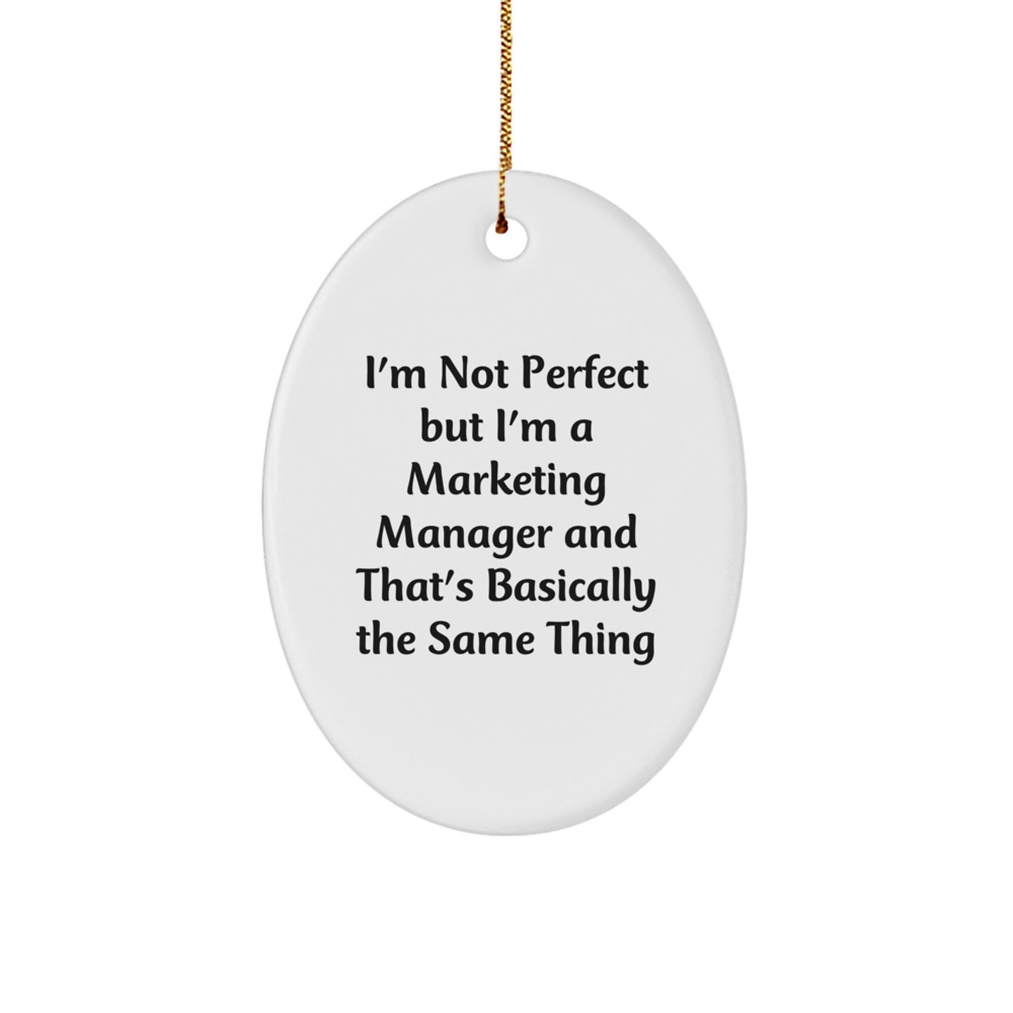 Funny Marketing Manager Oval Ornament Gifts from Men to Friends for Christmas Unique - Image 1