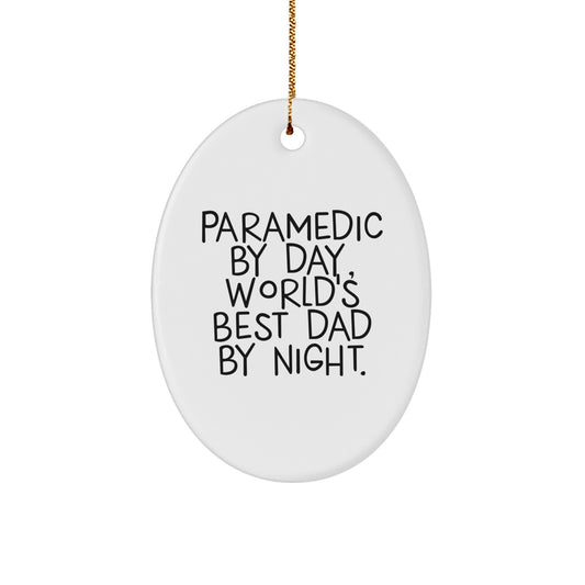 Rescue Worker Gifts by Day, Oval Ornament by Night, Funny Christmas Unique Gift, Gifts from Men to Rescue Worker, Gifts for Rescue Worker - Image 1
