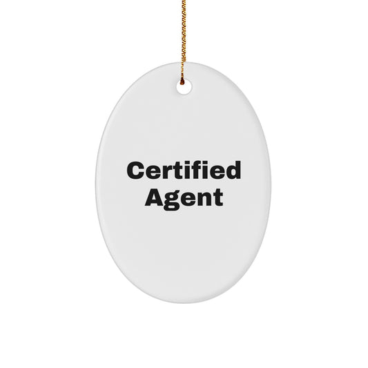 Agent Christmas Unique Gifts from Friends, Funny 'You're a Licensed to Chill' Oval Ornament for Agent, Agent Gifts for Men and Women, Christmas Unique Gifts for Agent - Image 1