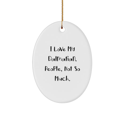 Dalmatian Dog Oval Ornament Funny Gift for Friends Christmas - Image 1