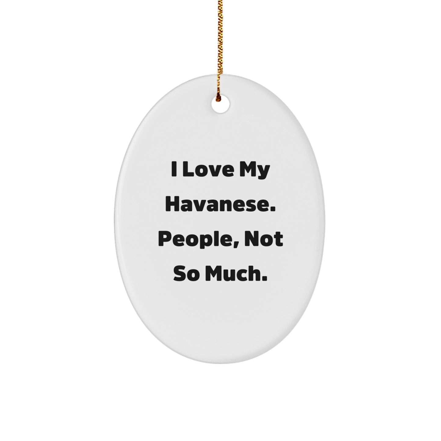 Havanese Dog Lovers Rejoice! Funny Oval Ornament Gifts from Friends, Family, and Coworkers for Christmas - Image 1