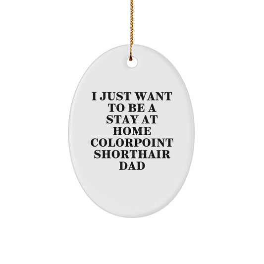 Colorpoint Shorthair Cat Dad Fun Oval Ornament Gifts from Mom for Christmas - Image 1