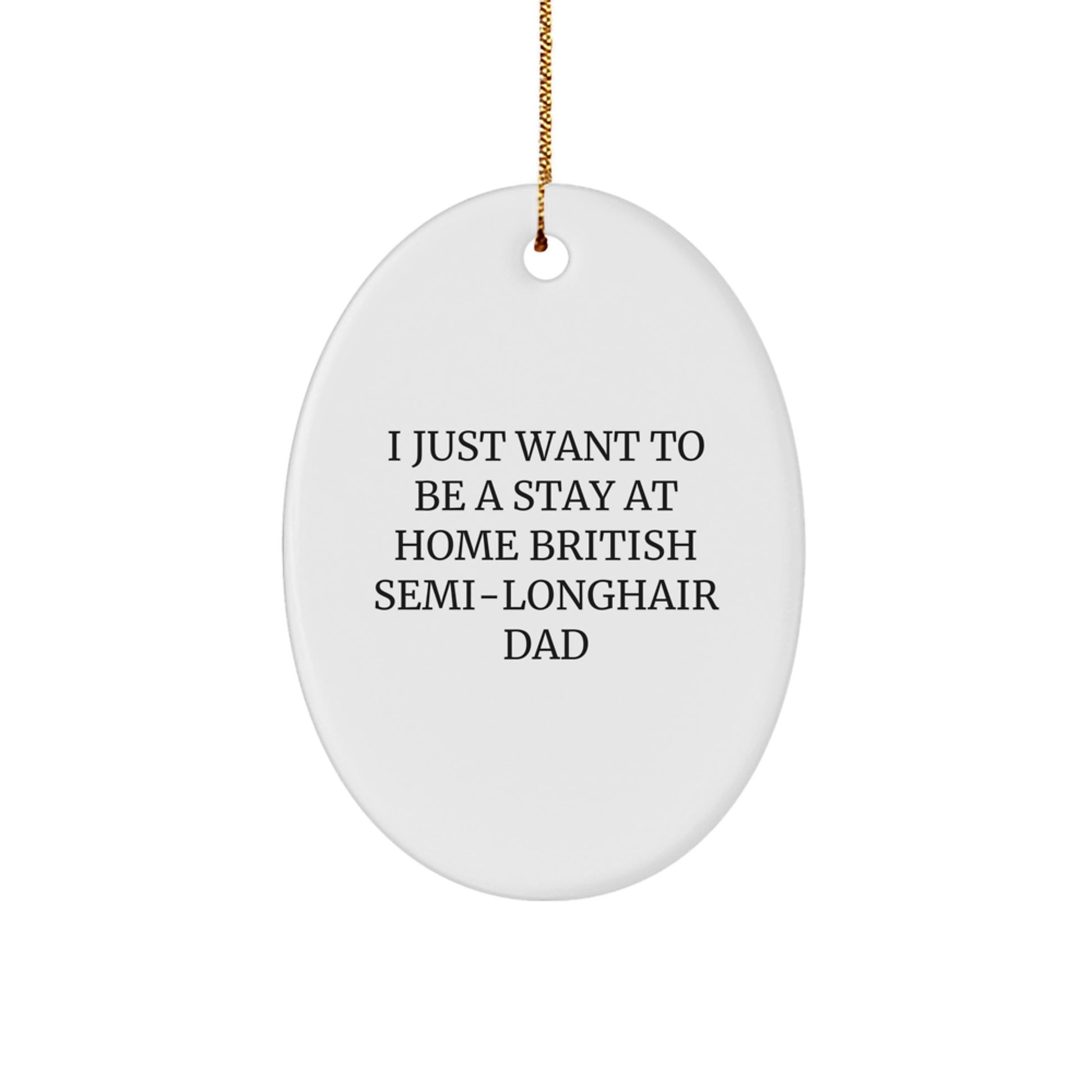 Funny British Semi-Longhair Cat Lover Gifts from Dad, Oval Ornament for British Semi-Longhair Cat Enthusiast, Christmas Unique Gifts for Men, Women, Friends, Coworkers, Family - Image 1