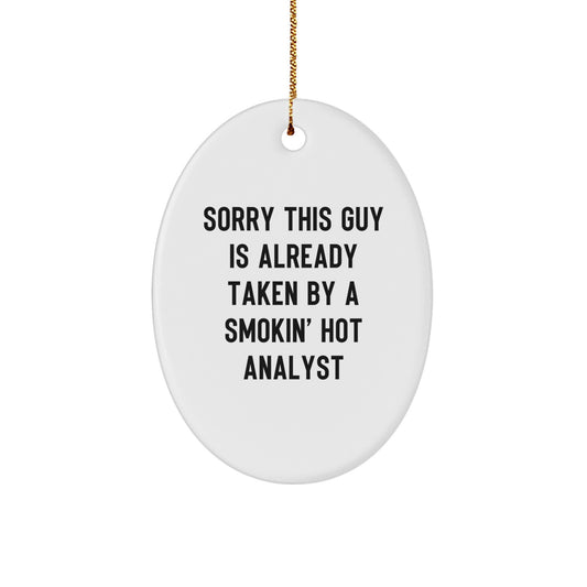 Funny Analyst Oval Ornament Gifts from Men to Women Coworkers for Christmas Unique Presents - Image 1