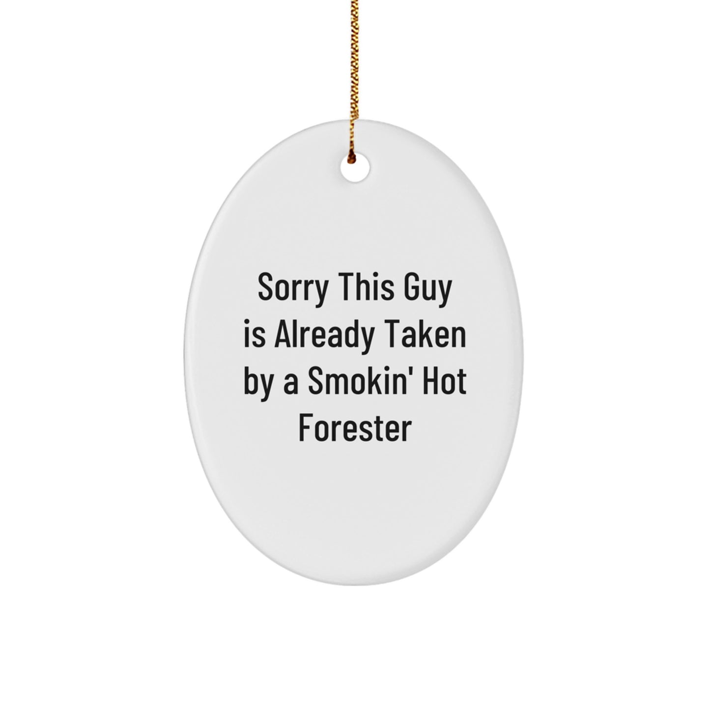 Funny Forester Gifts from Friends, Oval Ornament for Forester, Christmas Unique Gifts for Men - Image 1