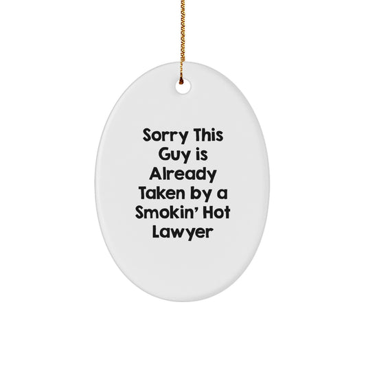 Funny Lawyer Gifts from Friends, Oval Ornaments with Lawyer Quote, Christmas Unique Gifts for Lawyer Colleagues - Image 1