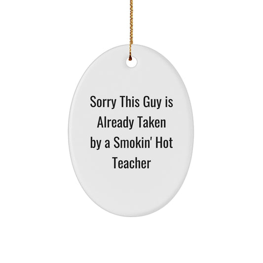 Funny Teacher Oval Ornament Gifts for Men from Friends at Christmas Unique - Image 1