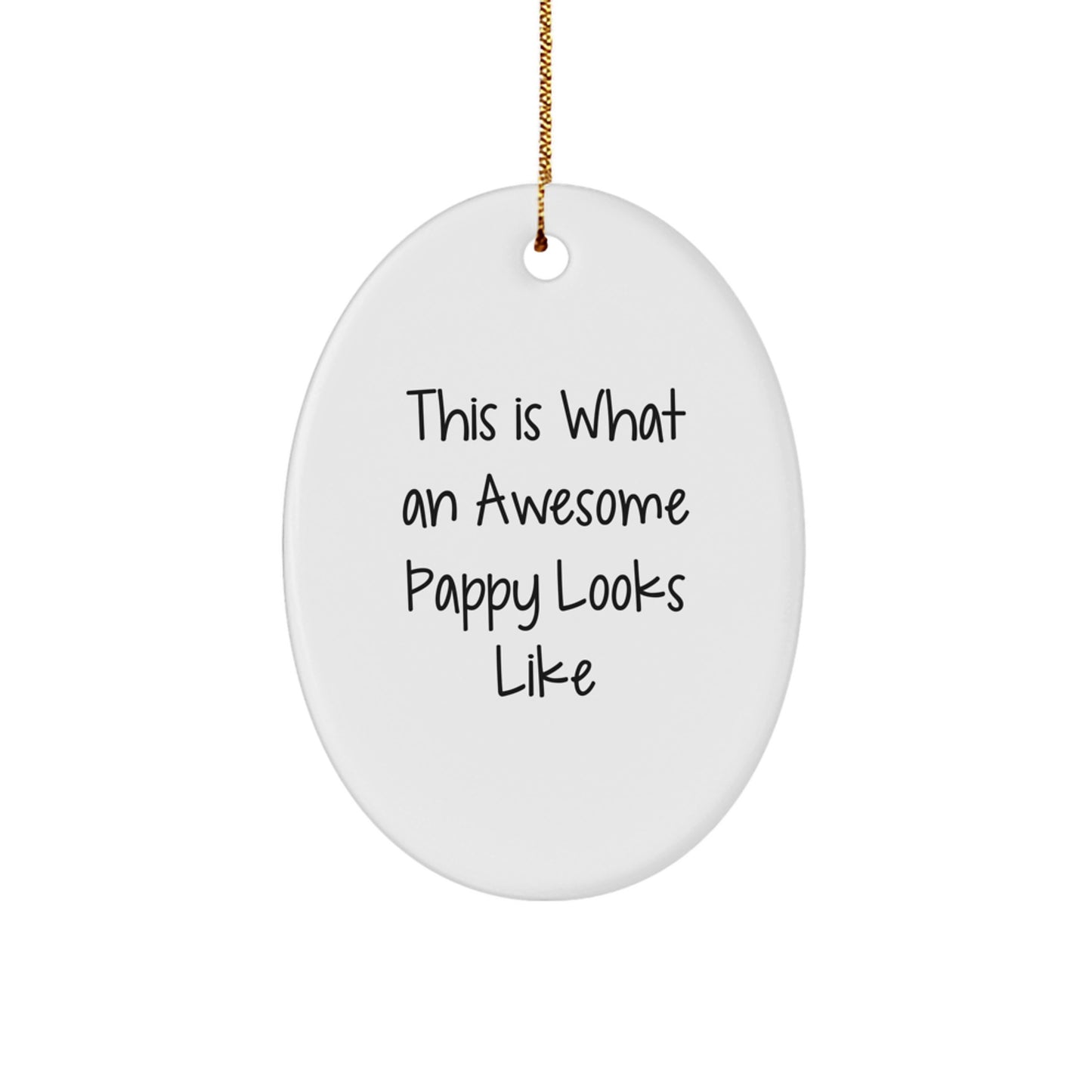 Funny Pappy Oval Ornament Gifts from Friends and Family for Christmas Unique Presents - Image 1