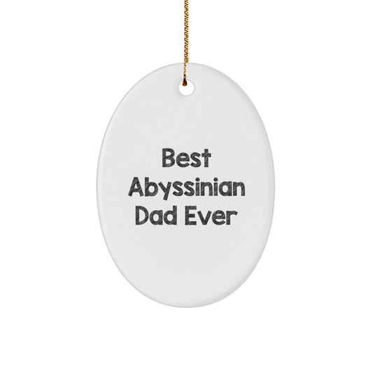 Funny Abyssinian Cat Gifts, 'Best Abyssinian Dad Ever' Oval Ornament for Men, Women, Friends, Coworkers, Family, Christmas Unique Gifts from Mom, Dad, or Grandkids - Image 1