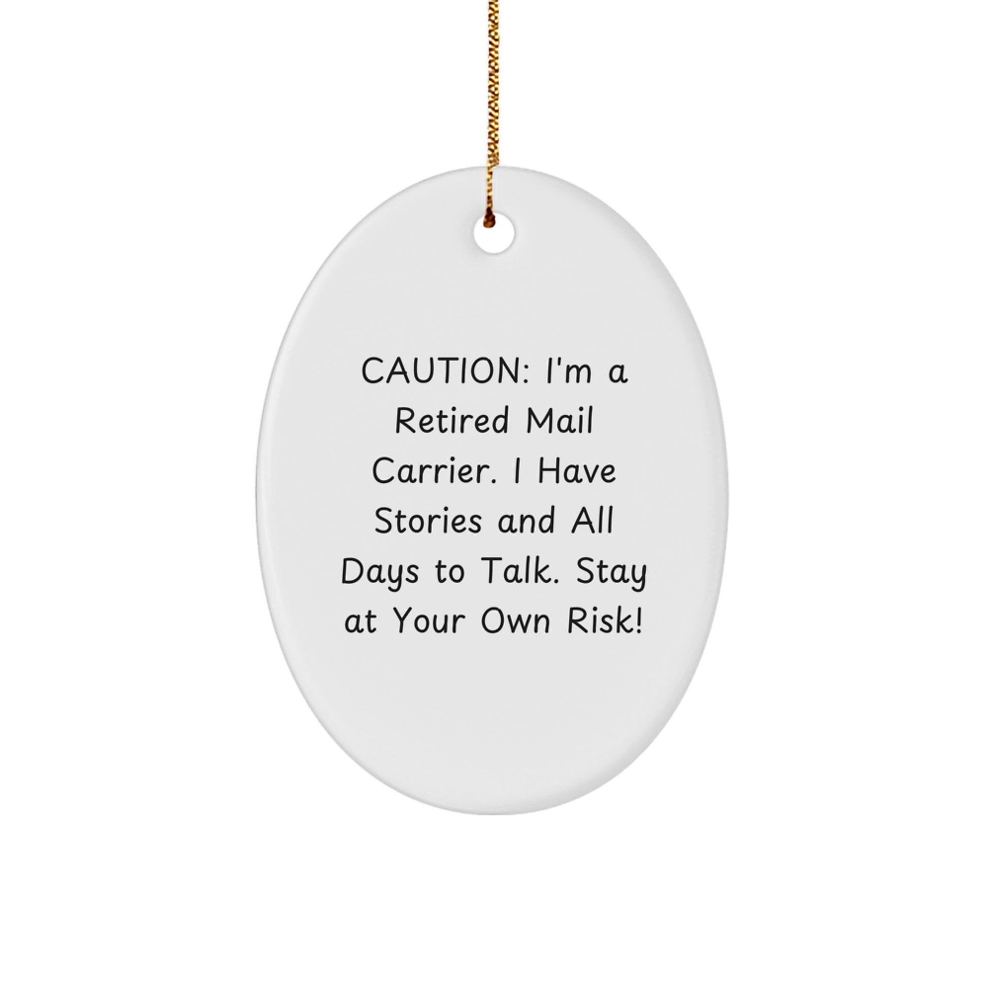Funny Mail Carrier Gifts from Friends for Mail Carrier Christmas Unique Gifts Oval Ornament - Image 1