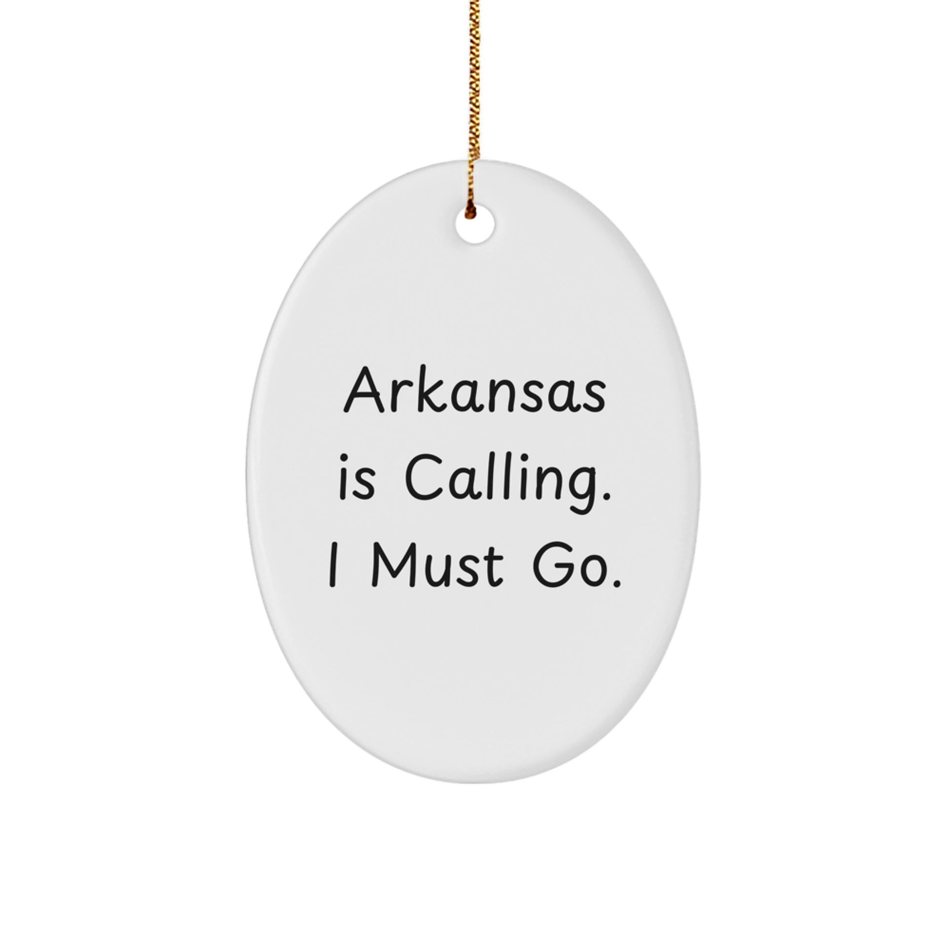 Arkansas Gifts for Men Family Members Christmas Unique Ornament Funny Oval Decoration - Image 1