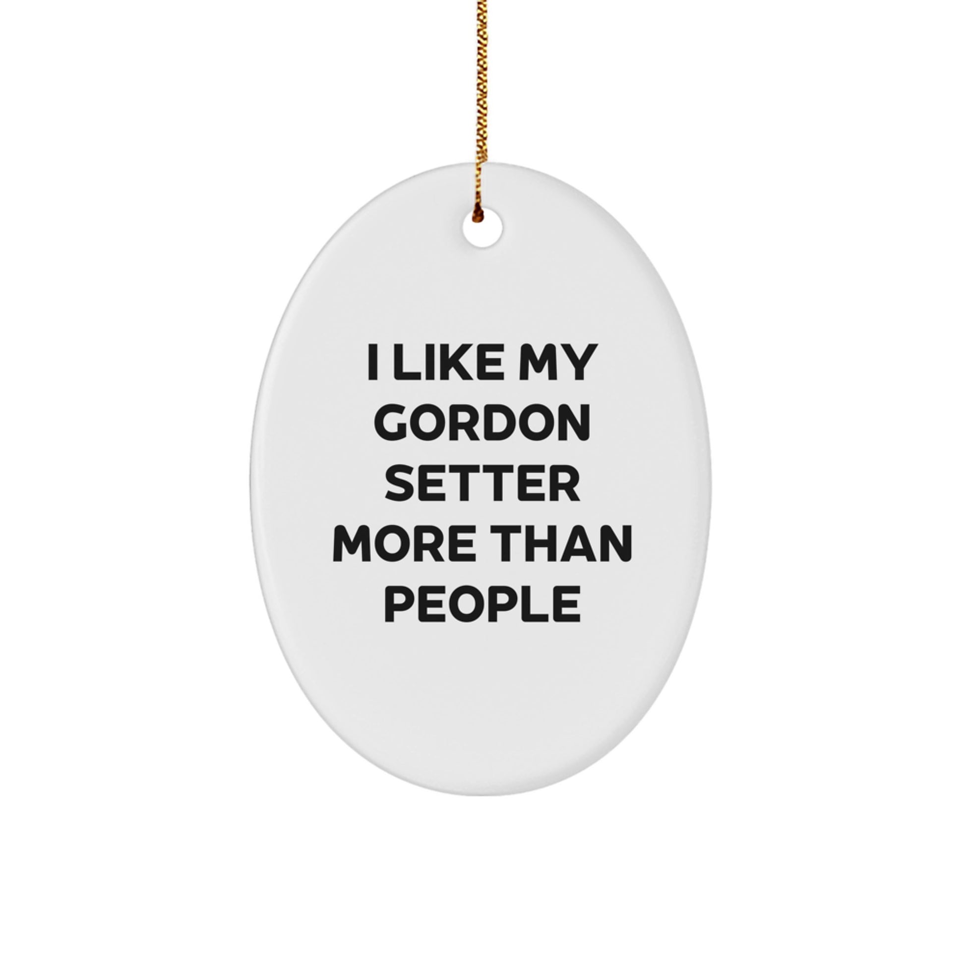 Gordon Setter Dog Lovers Gifts from Family - I Like My Gordon Setter More Than People Oval Ornament for Christmas - Image 1