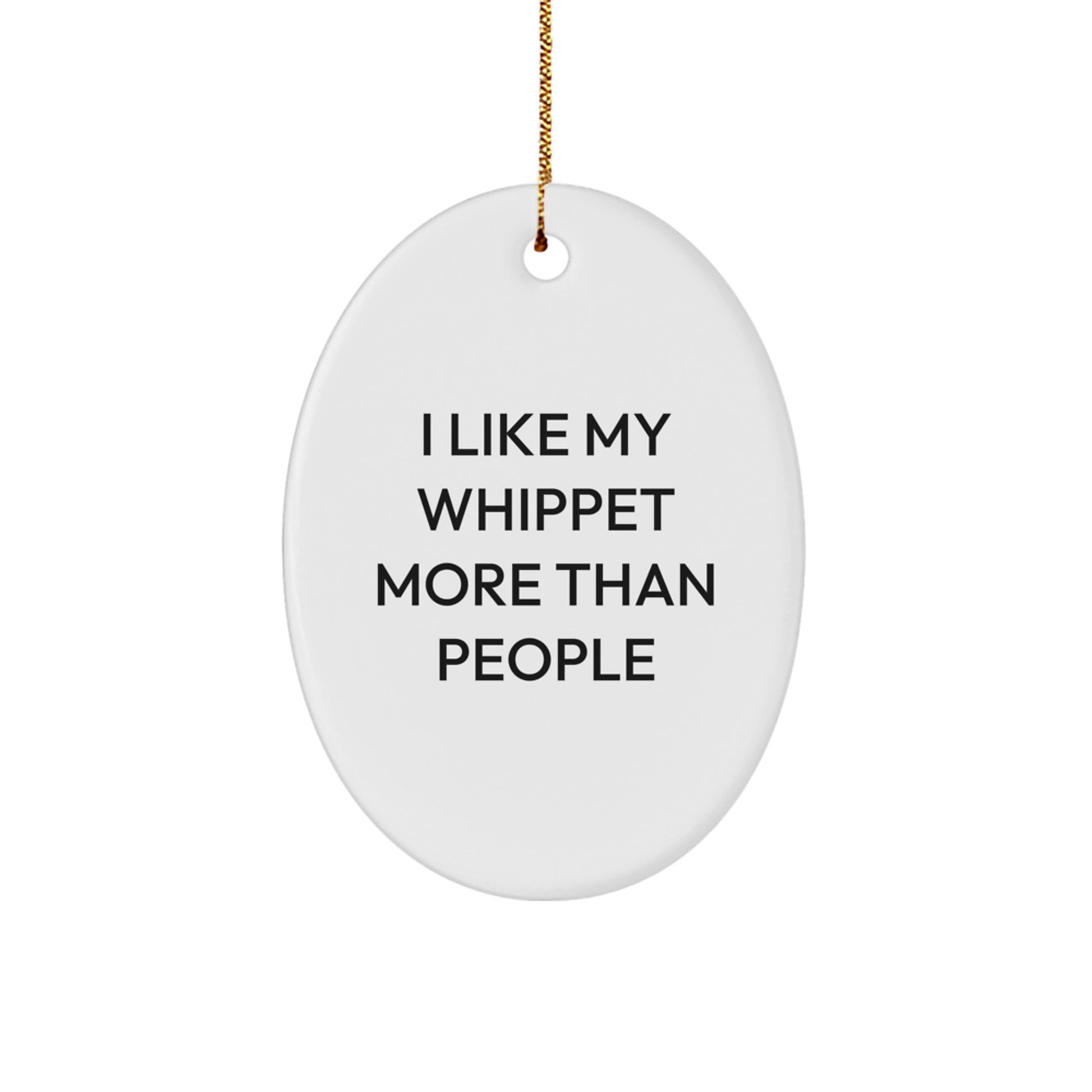 Funny Whippet Dog Oval Ornament Gifts for Men from Family at Christmas - Image 1