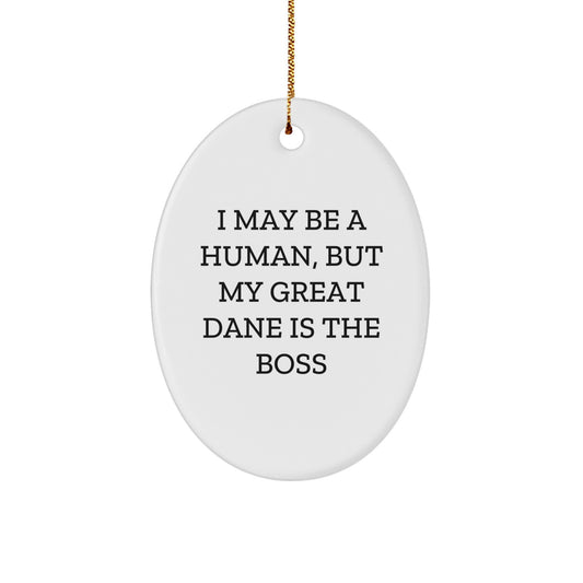 Funny Great Dane Dog Oval Ornament, Christmas Unique Gifts for Men, Women, Family, and Friends from Husband, Wife, Mom, Dad, Great Dane Lover - Image 1