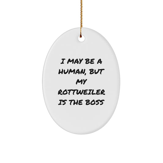 Funny Rottweiler Dog Gifts for Men, Women, Friends, Coworkers - 'I May Be A Human, But My Rottweiler Is The Boss' Christmas Unique Gifts from Family - Image 1