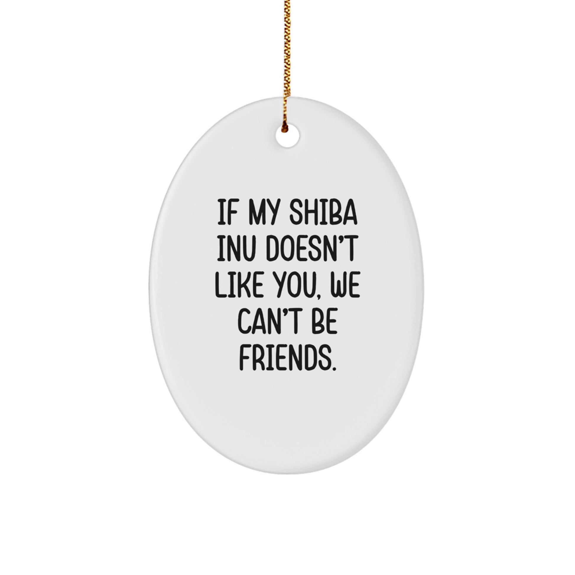 Funny Shiba Inu Dog Oval Ornament Gifts for Men, Women, Friends, Coworkers, Family - Christmas Unique Presents - Image 1