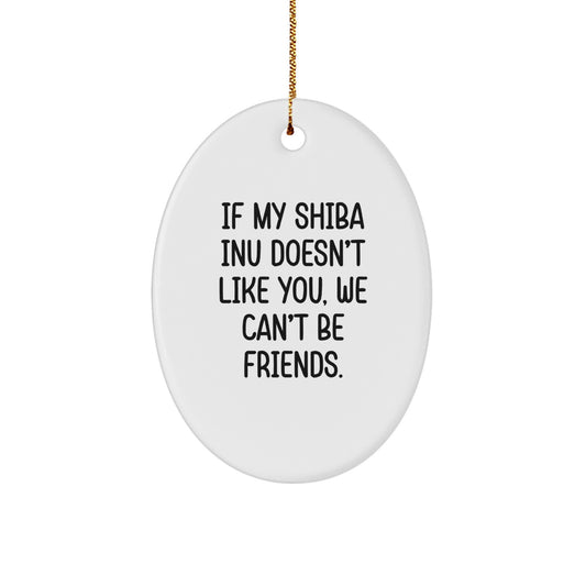 Funny Shiba Inu Dog Oval Ornament Gifts for Men, Women, Friends, Coworkers, Family - Christmas Unique Presents - Image 1