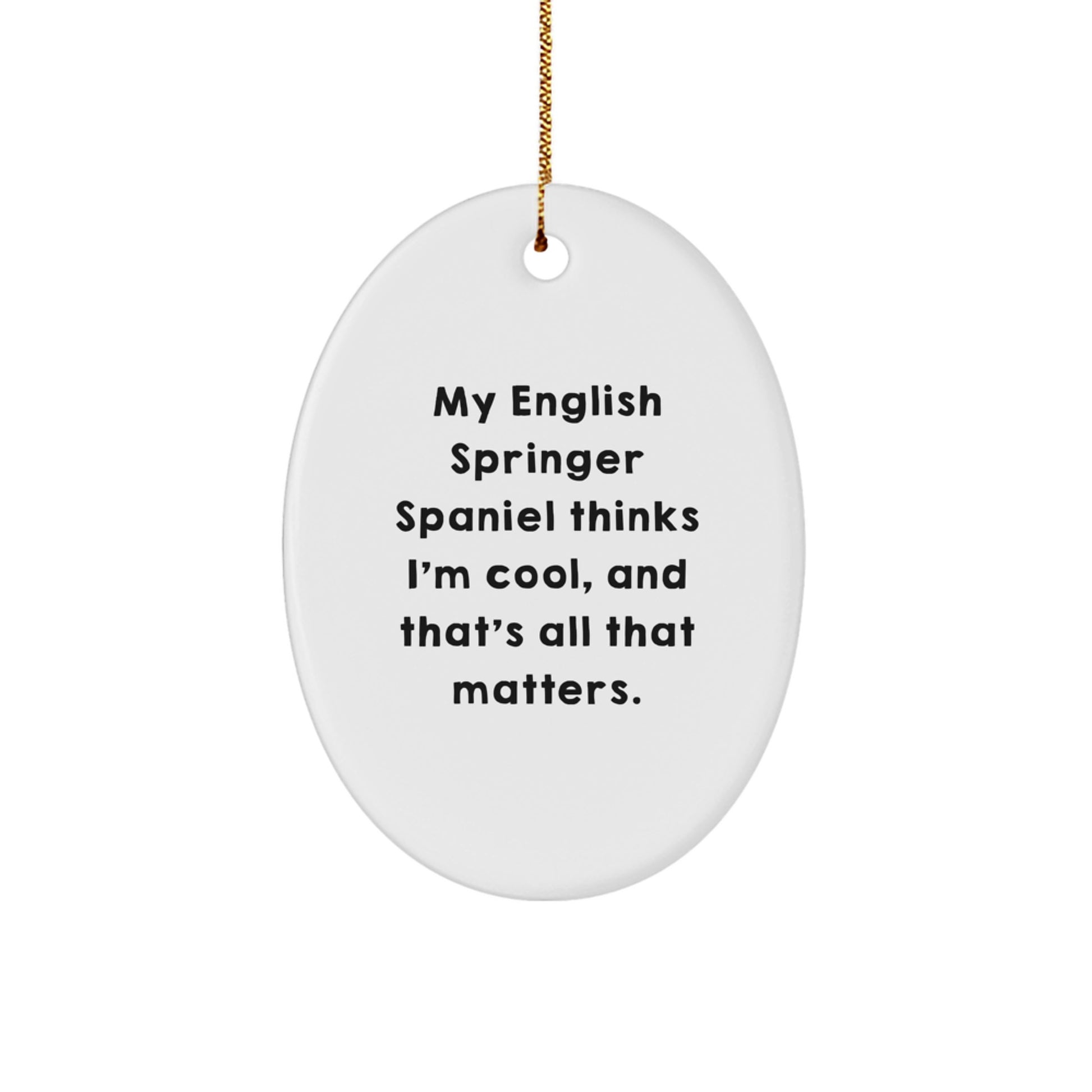English Springer Spaniel Dog Oval Ornament Gifts from Family, For a Funny and Cute Christmas Memorable Present - Image 1