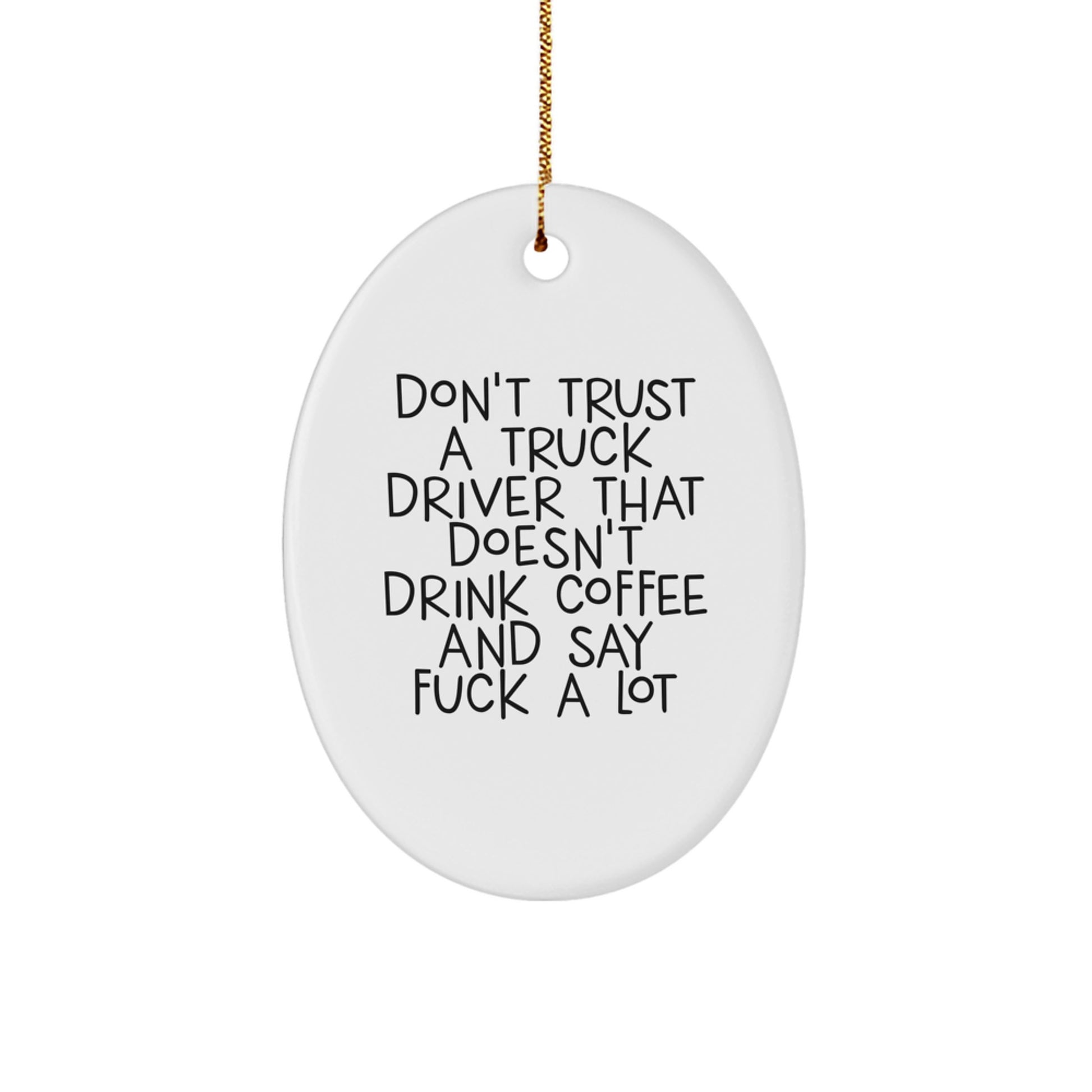 Truck Driver Oval Ornament Gifts from Friends for Christmas - Don't Trust a Truck Driver - Image 1