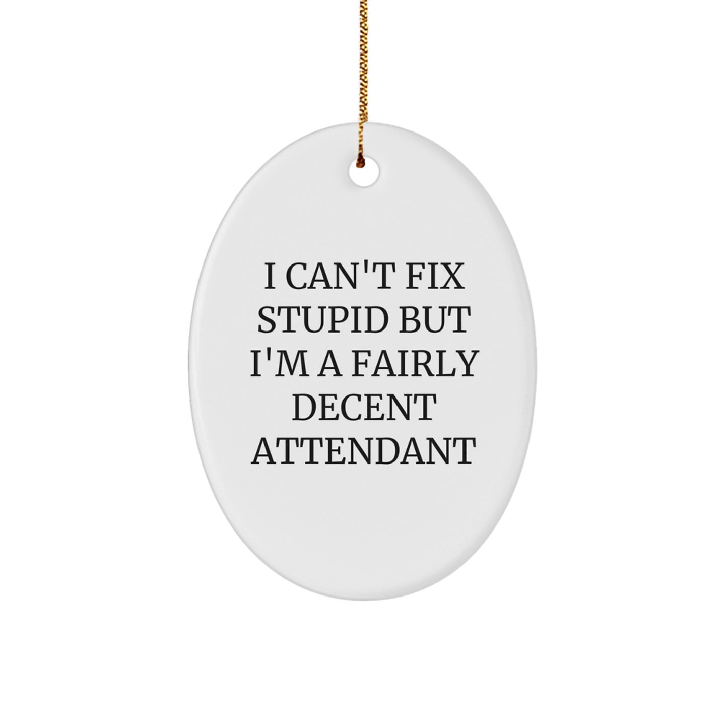 Funny Attendant Gifts from Friends, A Fairly Decent Oval Ornament for Christmas - Image 1