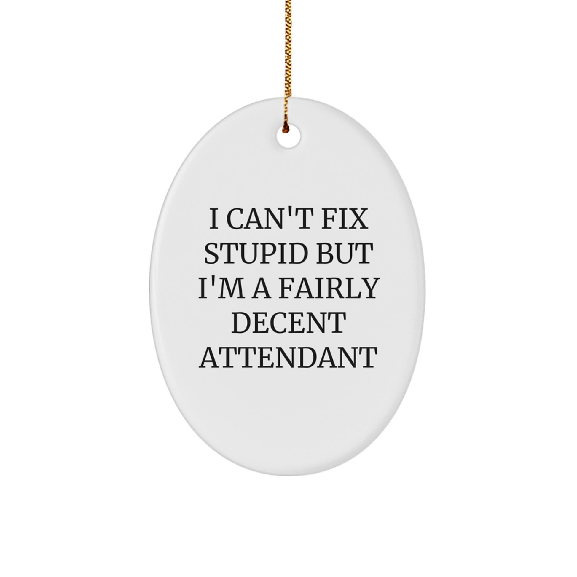Funny Attendant Gifts from Friends, A Fairly Decent Oval Ornament for Christmas - Image 1
