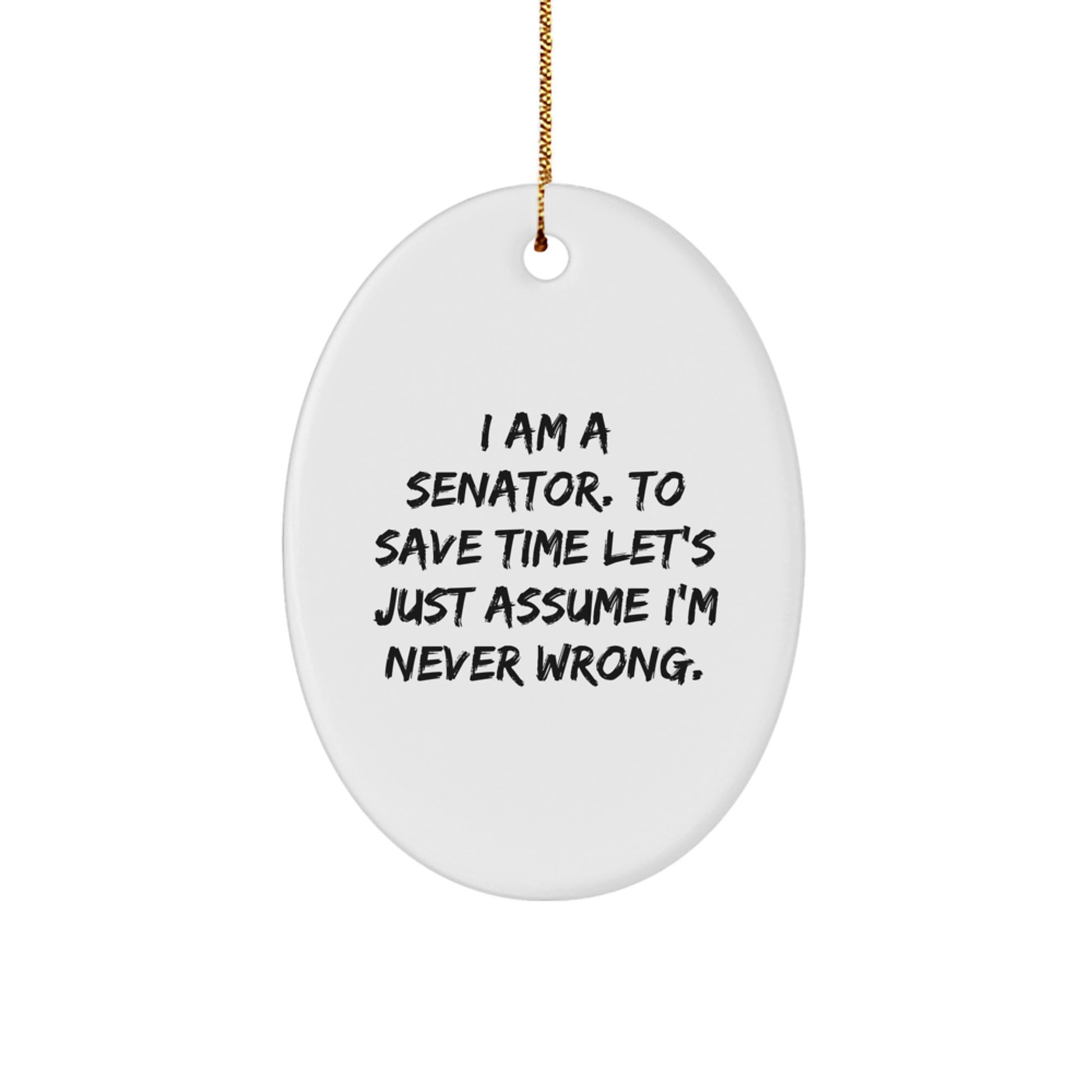 Funny Senator Quote Oval Ornament Gifts from Friends for Senator Men Christmas Unique Gifts - Image 1
