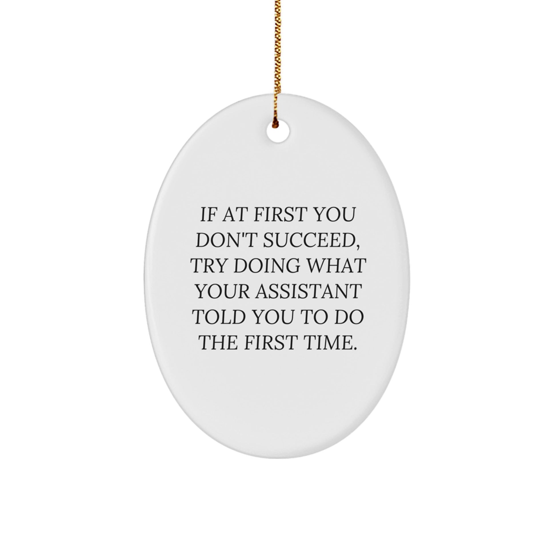 Funny Assistant Oval Ornaments Gifts from Men to Women Coworkers Christmas Unique Presents - Image 1