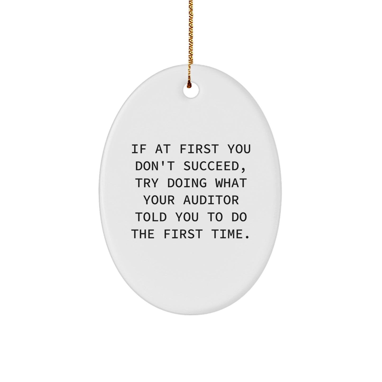 Funny Auditor Gifts from Men to Friends - Oval Ornament with Inspirational Quote - Christmas Unique Gifts for Auditor - Image 1