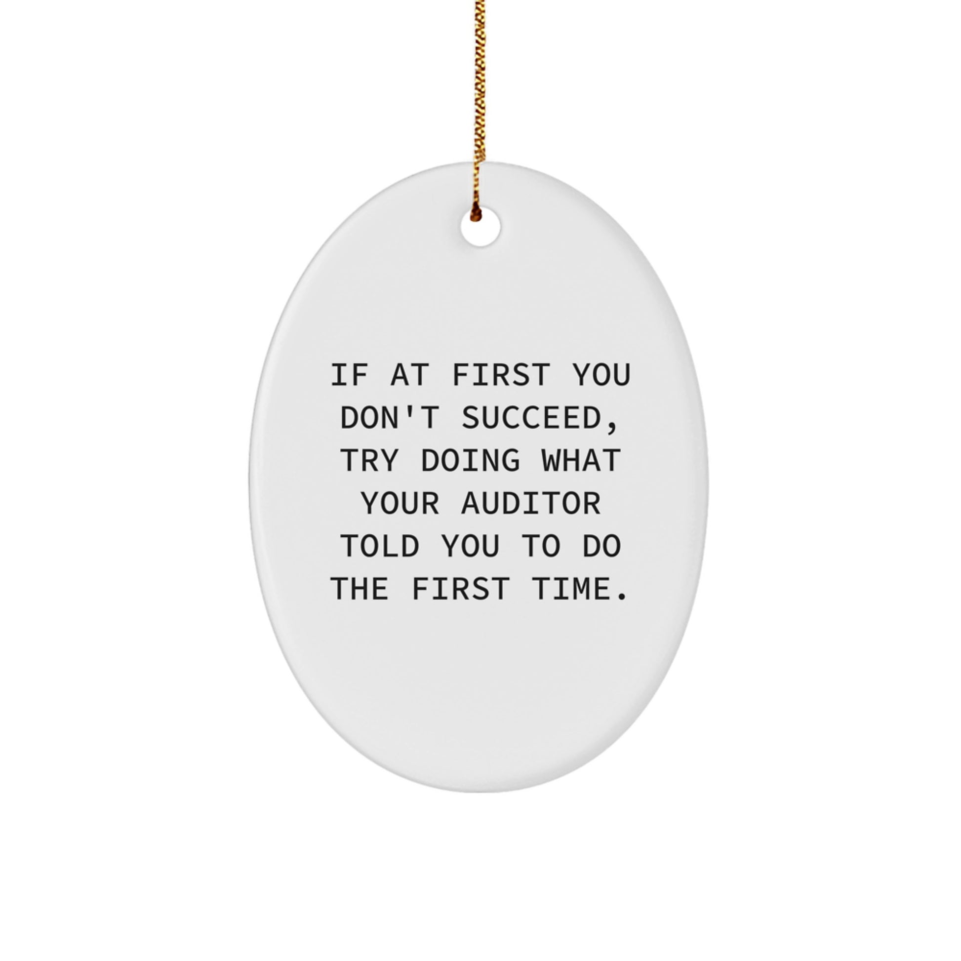 Funny Auditor Gifts from Men to Friends - Oval Ornament with Inspirational Quote - Christmas Unique Gifts for Auditor - Image 1