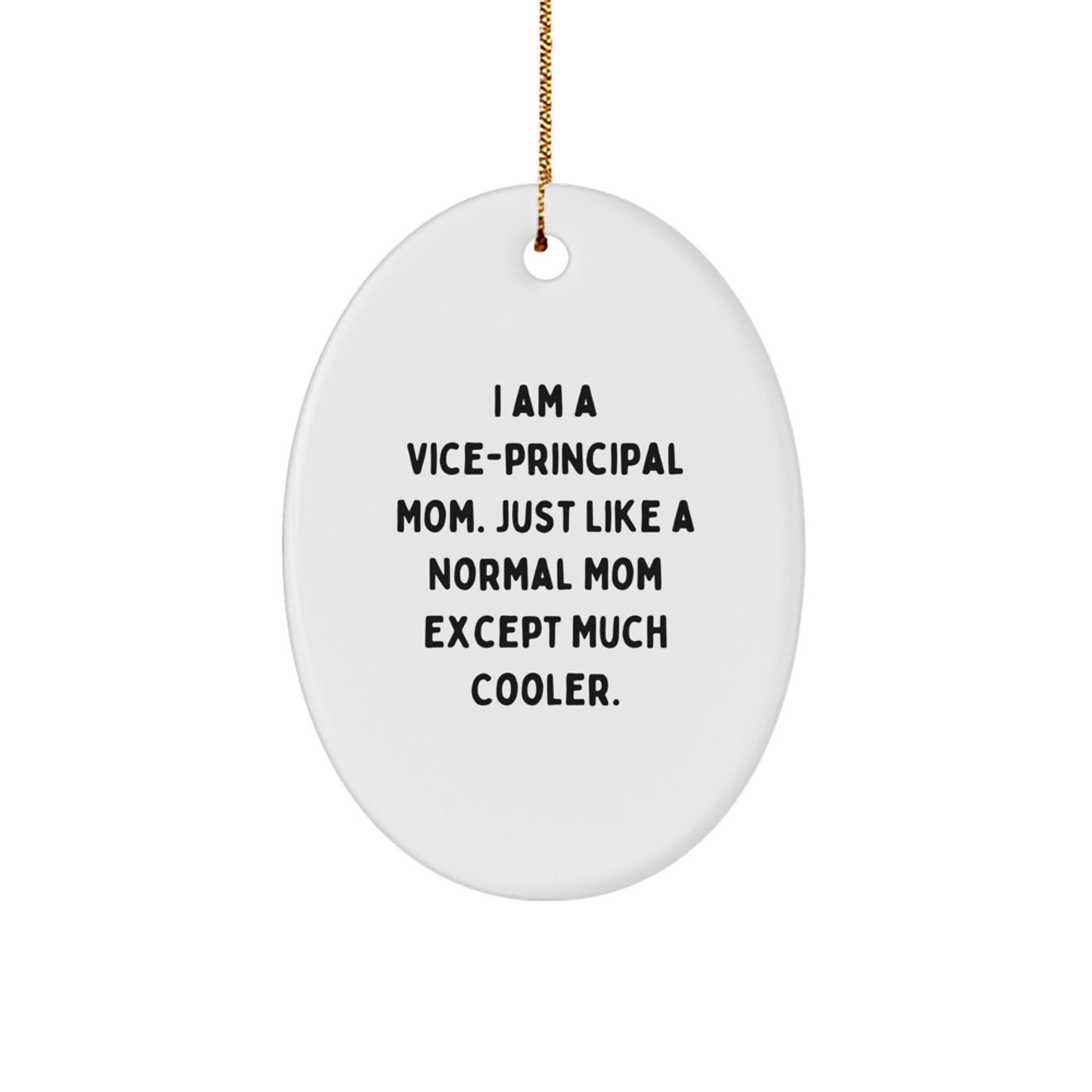 Funny Vice-principal Mom Gifts from Friends - Christmas Unique Gifts for Vice-principal Men - Oval Ornament - Image 1