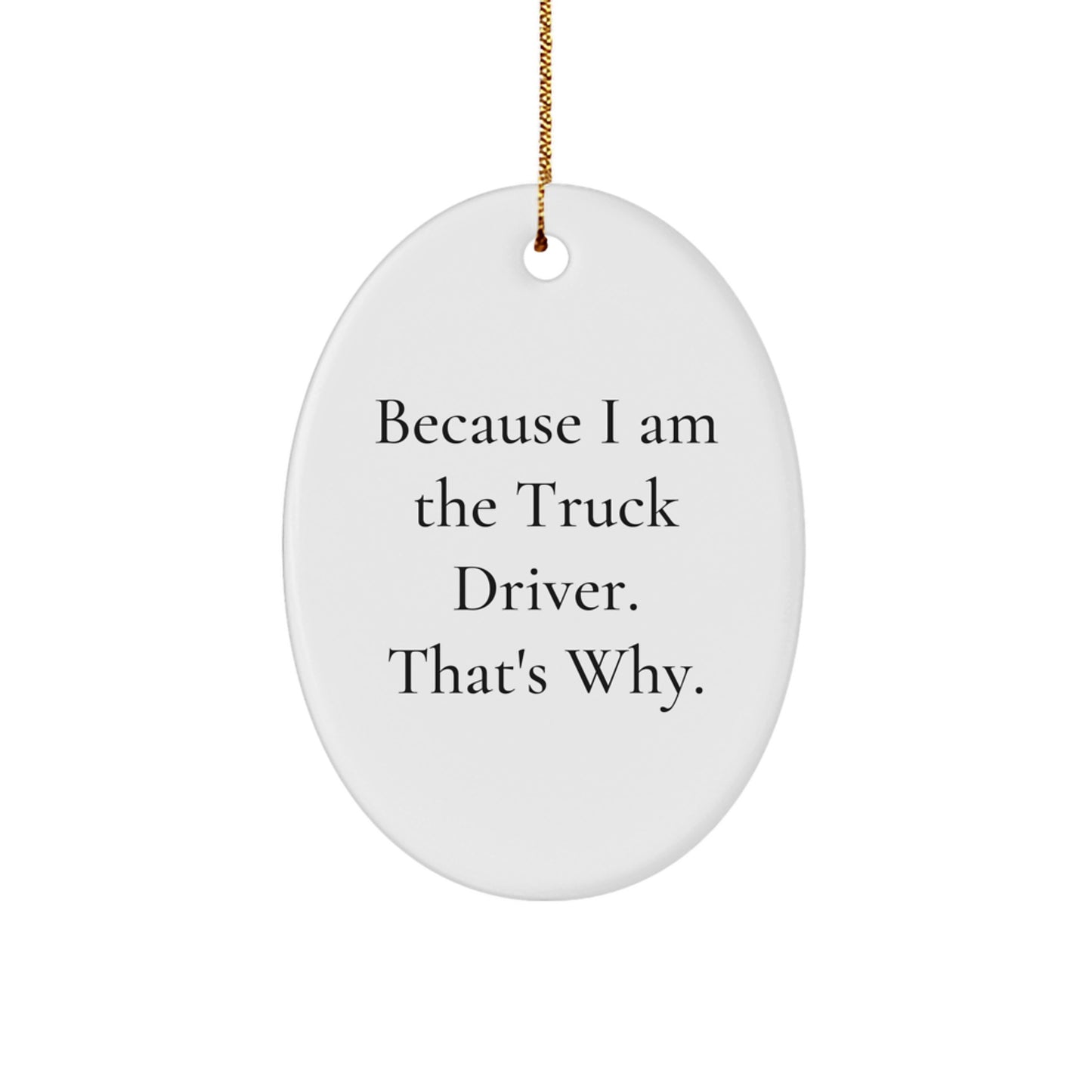 Truck Driver Oval Ornament Funny Quote Gifts from Men to Friends, Unique Christmas Memorable Presents for Truckers, Oval Shaped Decorative Item - Image 1