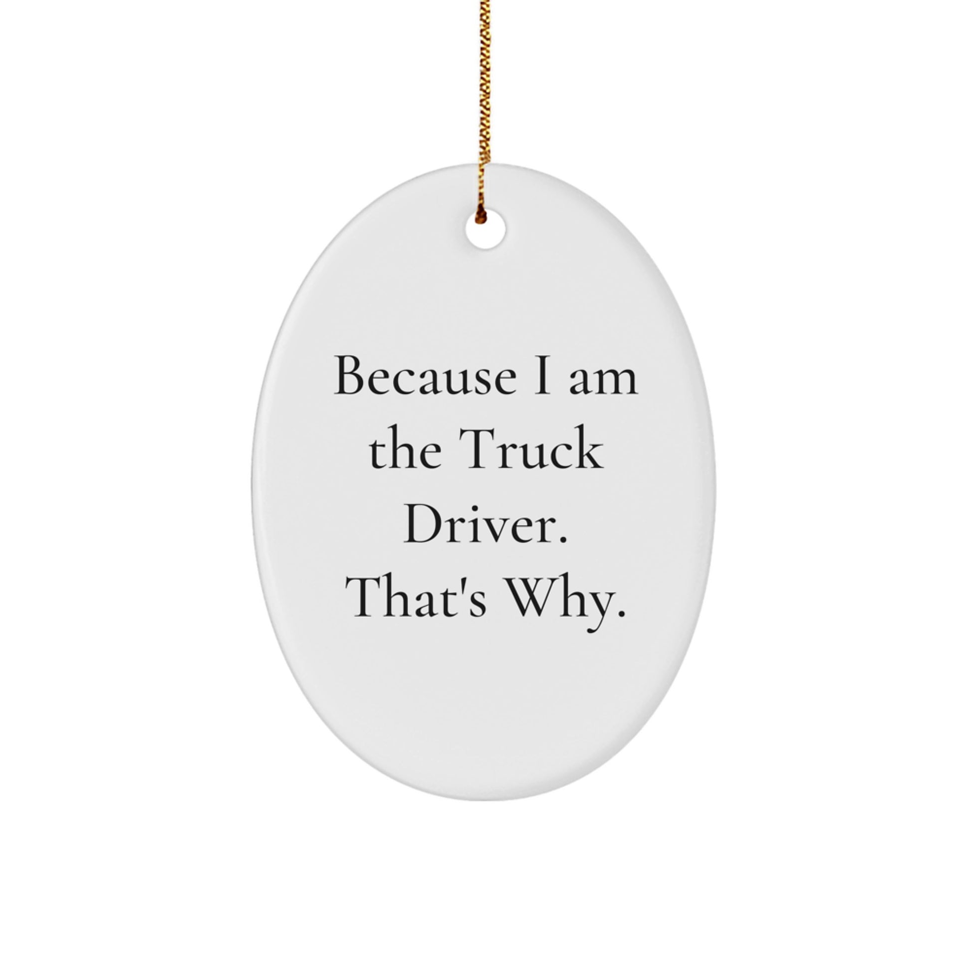 Truck Driver Oval Ornament Funny Quote Gifts from Men to Friends, Unique Christmas Memorable Presents for Truckers, Oval Shaped Decorative Item - Image 1