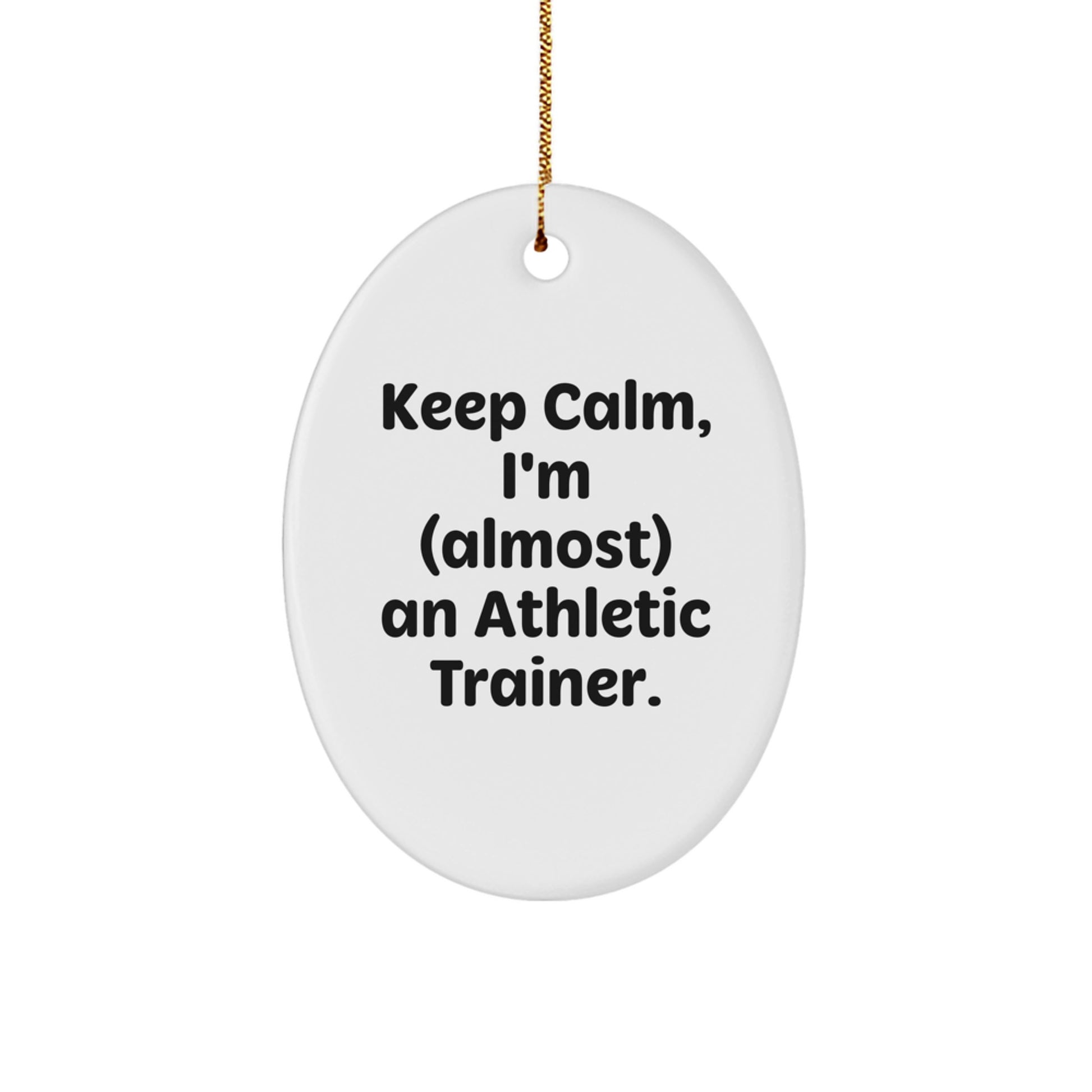 Funny Athletic Trainer Oval Ornament Gifts from Friends for Christmas Unique Presents - Image 1