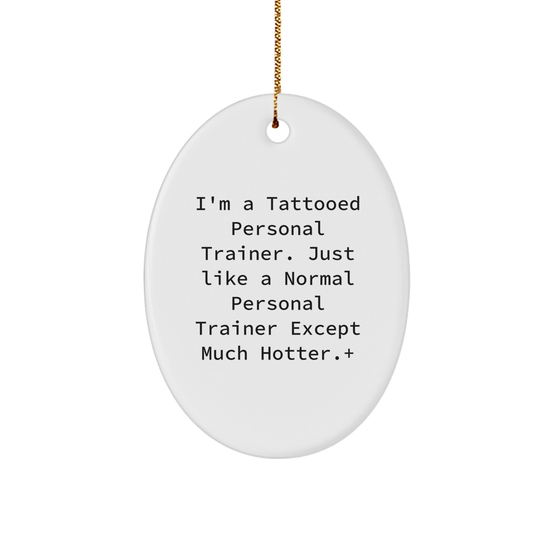 Funny Personal Trainer Oval Ornament Gifts from Friends for Christmas Unique Personal Trainer Decorations - Image 1