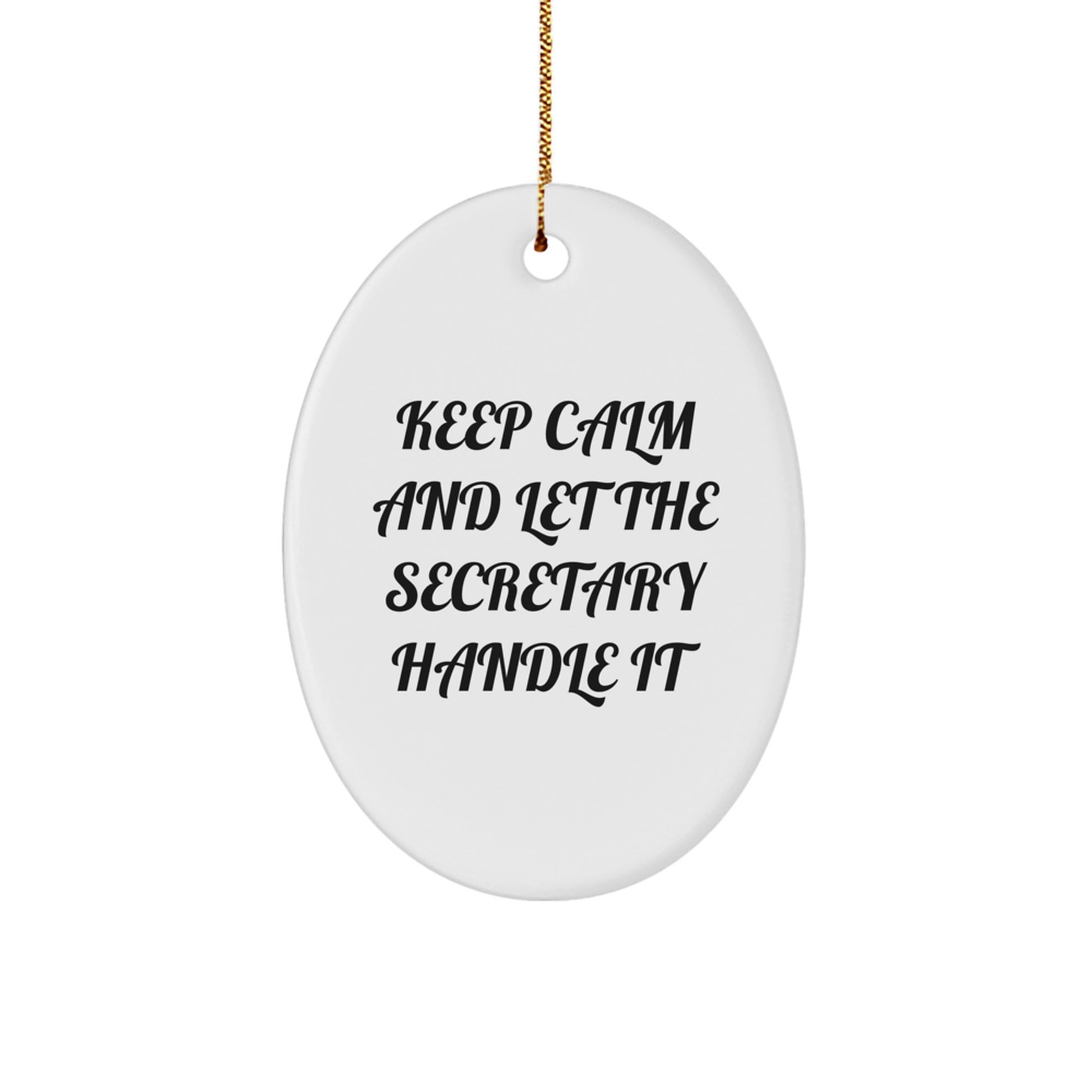 Funny Secretary Oval Ornament Gifts from Friends and Family for Christmas Unique Office Decor - Image 1