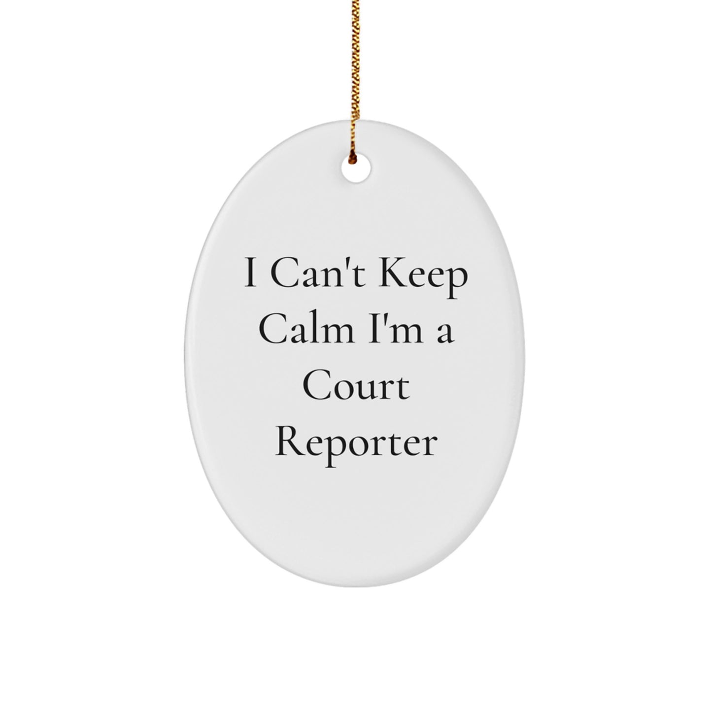 Funny Court Reporter Christmas Unique Gifts - Oval Ornament for Court Reporter Friends, Coworkers, Family - Image 1