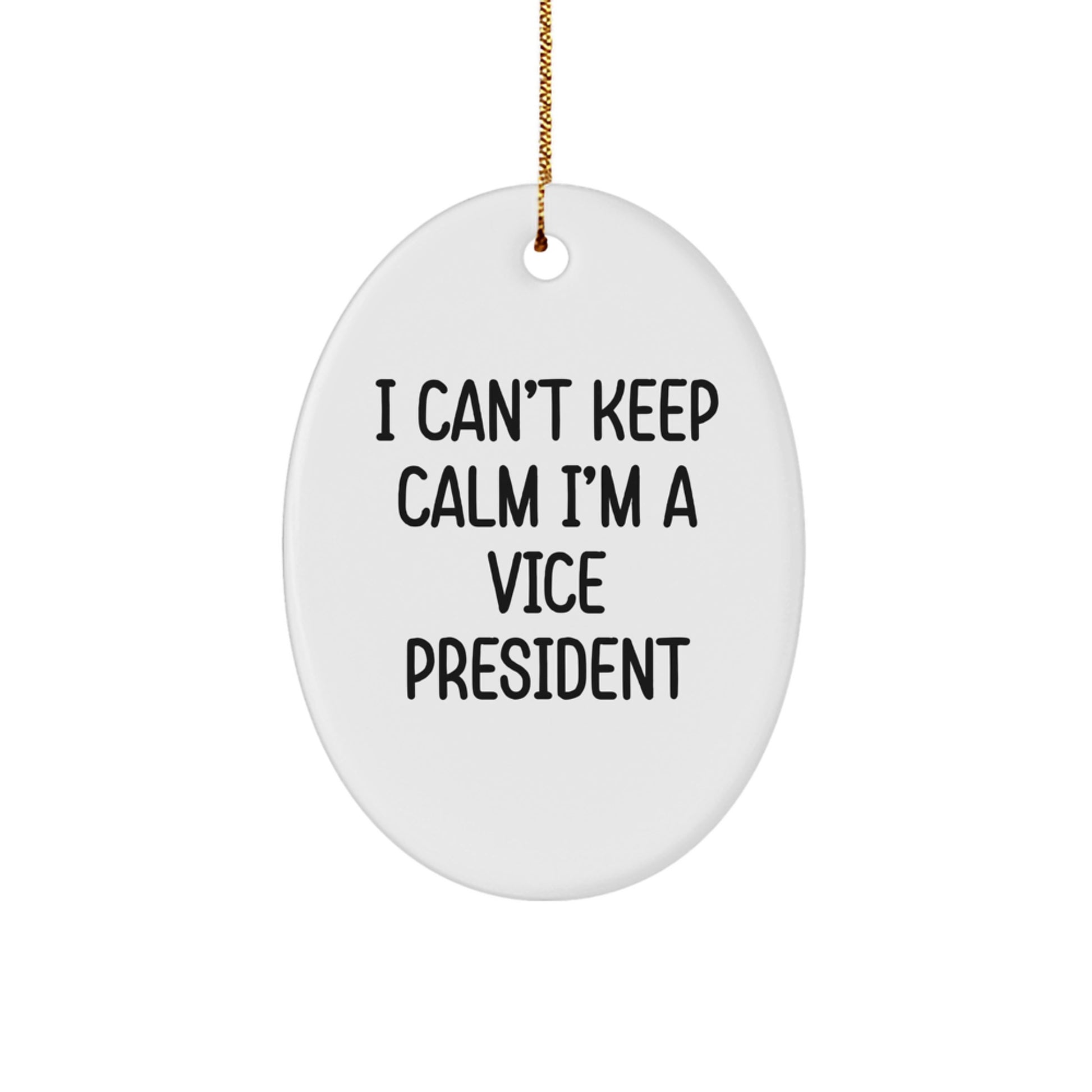 Funny Vice President Gifts from Friends and Family - I Can't Keep Calm I'm A Vice President Oval Ornament, Christmas Unique Presents for Him - Image 1