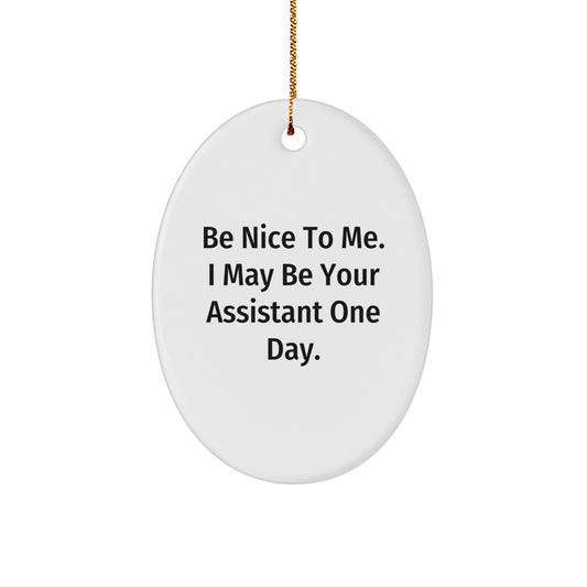 Funny Assistant Oval Ornament Gifts from Men to Assistant for Christmas Unique - Image 1